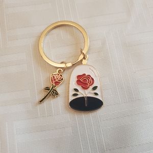 Keychain Beauty & The Beast Rose NWT